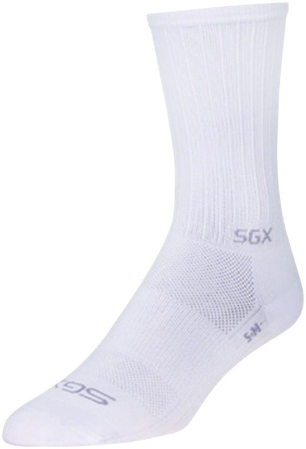 Load image into Gallery viewer, SockGuy SGX White Socks - 6", White, Small/Medium
