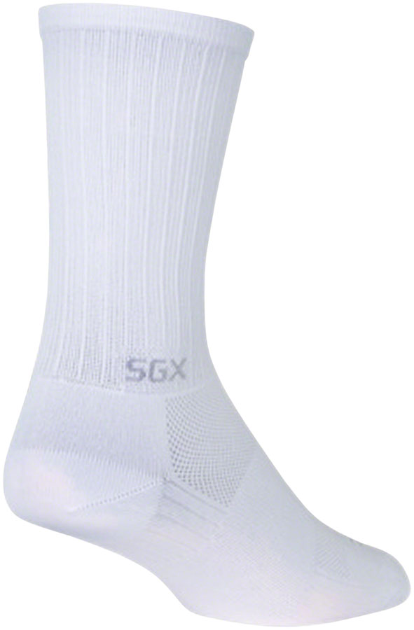Load image into Gallery viewer, Pack of 2 SockGuy SGX White Socks - 6 inch, White, Large/X-Large

