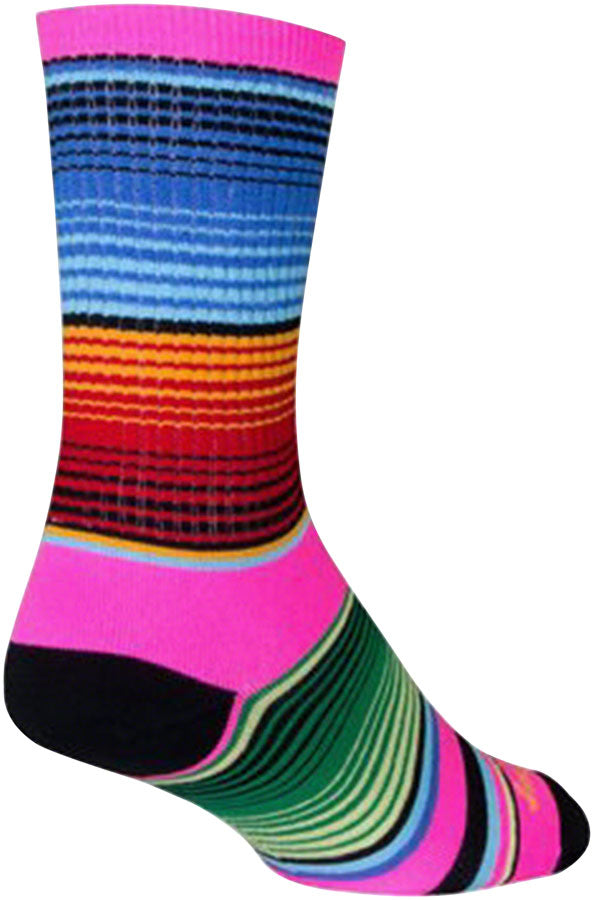 Load image into Gallery viewer, SockGuy Crew Siesta Socks - 6", Pink/Multi-Color, Large/X-Large
