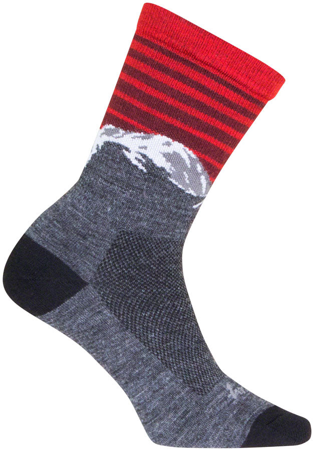 Load image into Gallery viewer, SockGuy Summit Wool Socks - 6", Gray/Red/White, Large/X-Large
