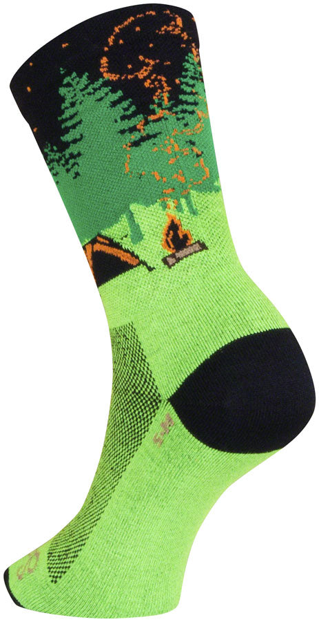 Load image into Gallery viewer, SockGuy Off the Grid Crew Socks - 6", Green/Black/Brown, Small/Medium
