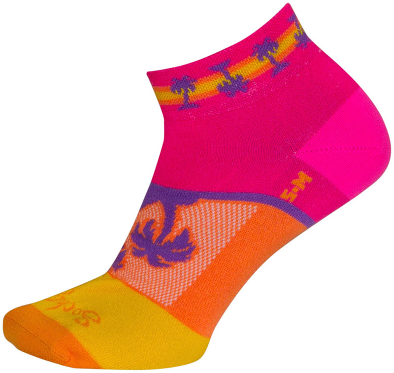 Load image into Gallery viewer, SockGuy Tropical Classic Low Socks - 1 inch, Pink/Yellow/Orange, Women's, S/M
