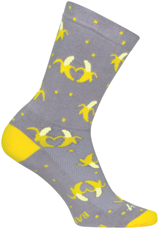 Load image into Gallery viewer, SockGuy Bananas Crew Sock - 6", Small/Medium Stretch-To-Fit Sizing System
