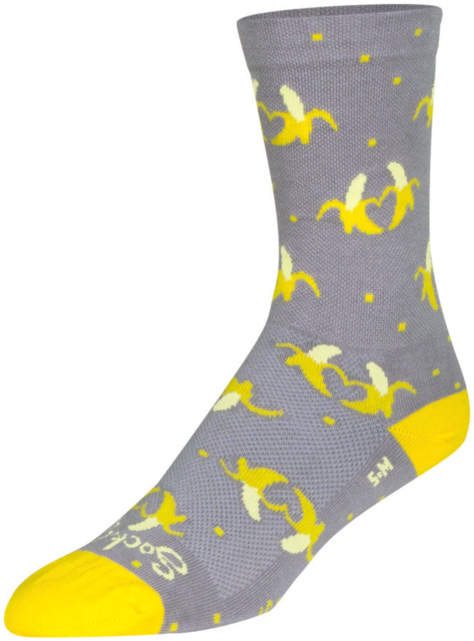 Load image into Gallery viewer, SockGuy Bananas Crew Sock - 6", Small/Medium Stretch-To-Fit Sizing System
