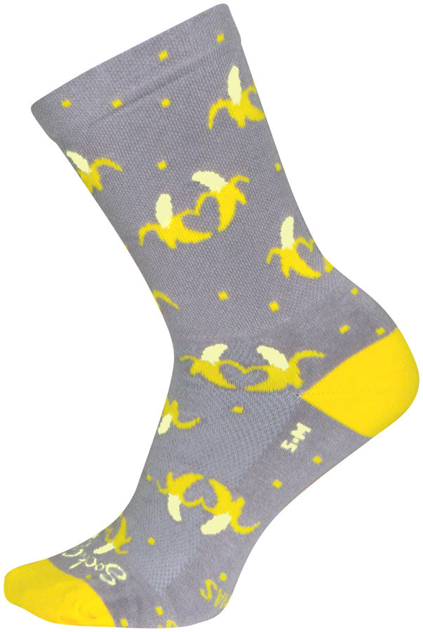 Load image into Gallery viewer, SockGuy Bananas Crew Sock - 6", Small/Medium Stretch-To-Fit Sizing System

