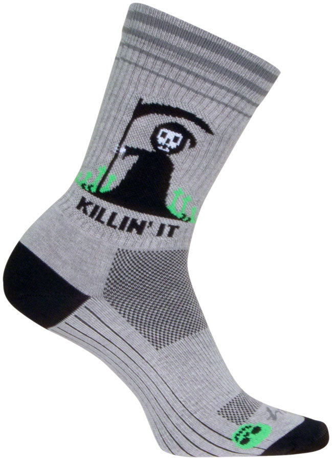 Load image into Gallery viewer, SockGuy Killin' It Crew Sock - 6", Small/Medium Stretch-To-Fit Sizing System
