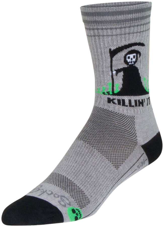 Load image into Gallery viewer, SockGuy Killin' It Crew Sock - 6", Small/Medium Stretch-To-Fit Sizing System
