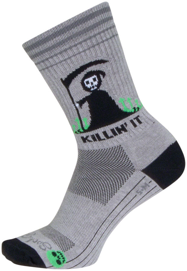 Load image into Gallery viewer, SockGuy Killin' It Crew Sock - 6", Small/Medium Stretch-To-Fit Sizing System

