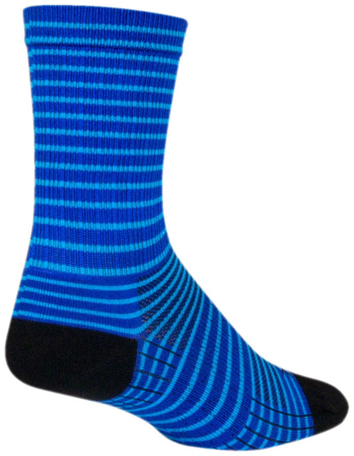 Load image into Gallery viewer, SockGuy SGX Royal Stripes Socks - 6", Royal, Small/Medium
