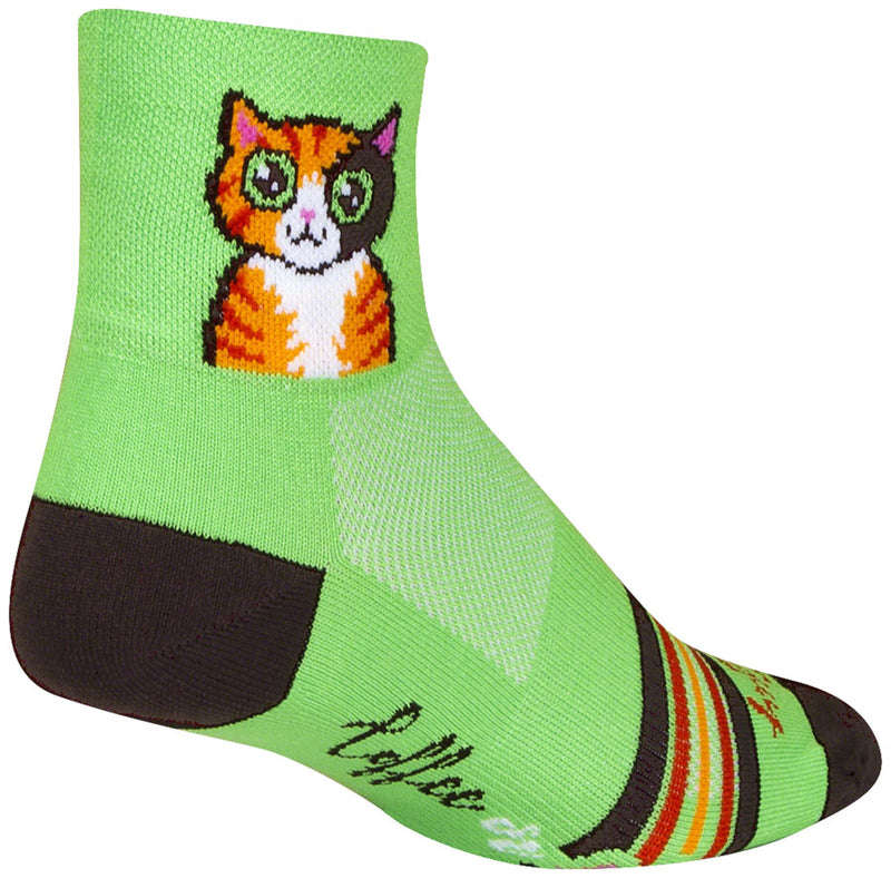 Load image into Gallery viewer, SockGuy Classic Cat Buzz Socks - 3", Small/Medium
