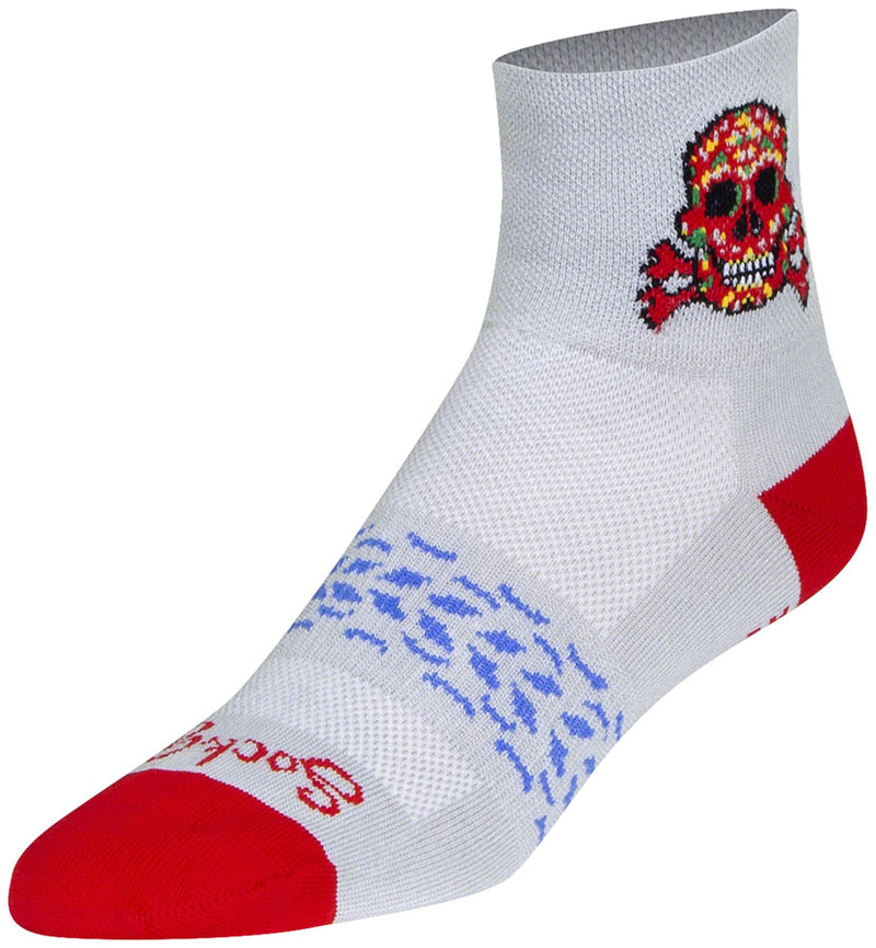 Load image into Gallery viewer, SockGuy Classic Red Skull Socks - 3", Small/Medium
