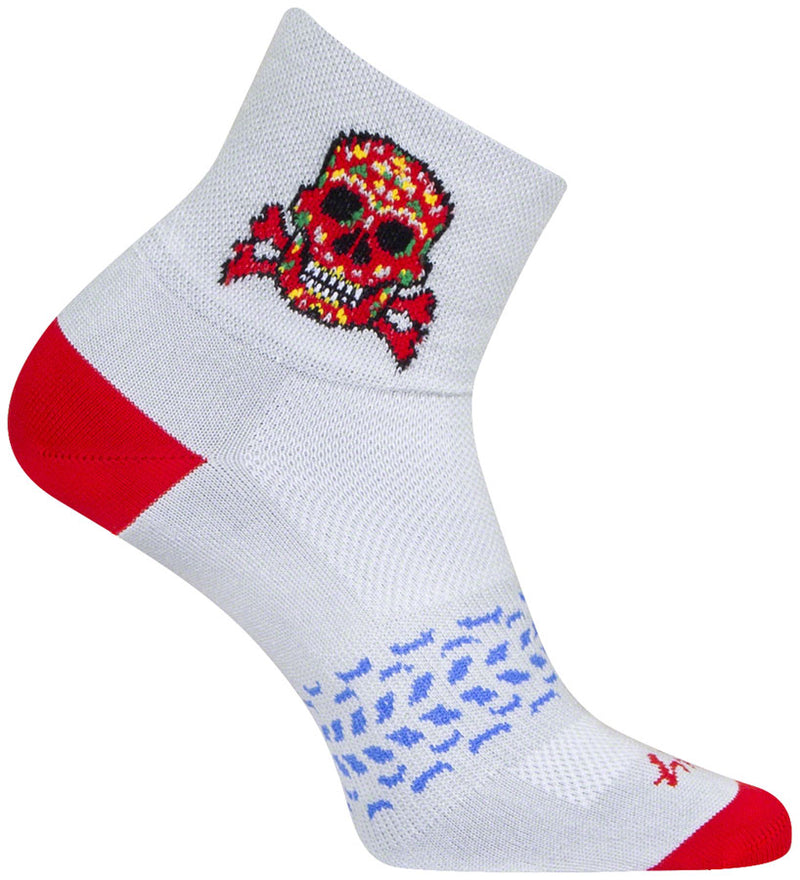 Load image into Gallery viewer, SockGuy Classic Red Skull Socks - 3", Small/Medium
