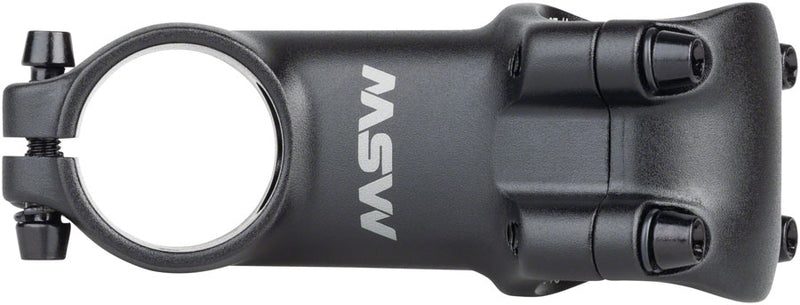 Load image into Gallery viewer, MSW 25 Stem - 70mm, 31.8 Clamp, +/-25, 1-1/8", Aluminum, Black
