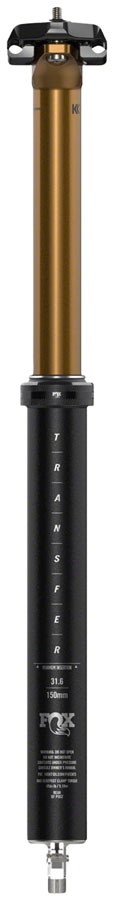 FOX Transfer Factory Dropper Seatpost - 34.9 mm, 180 mm, Internal Routing, Kashima Coat