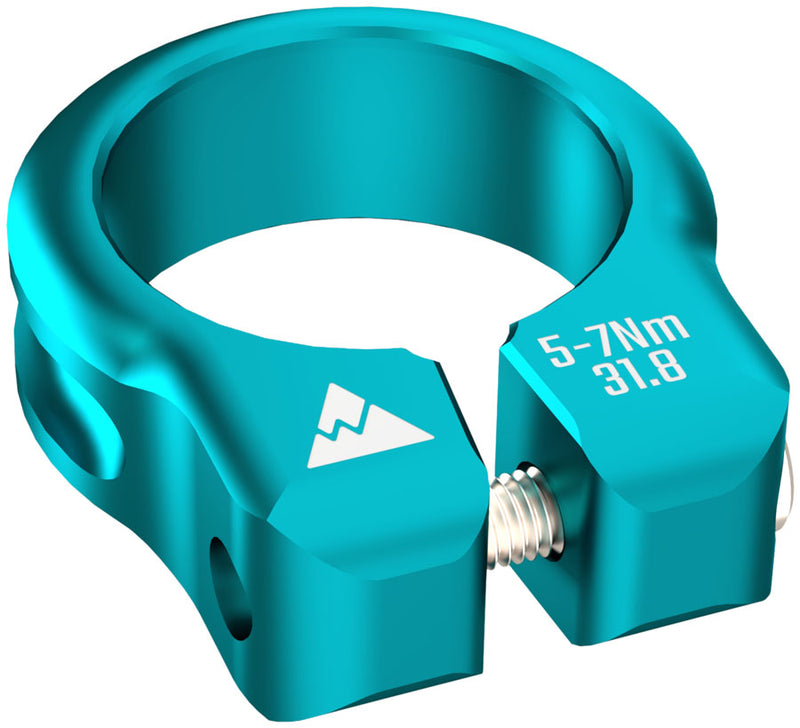 Load image into Gallery viewer, Wheels Manufacturing Seatpost Clamp - 31.8mm, Bolt-On, Teal
