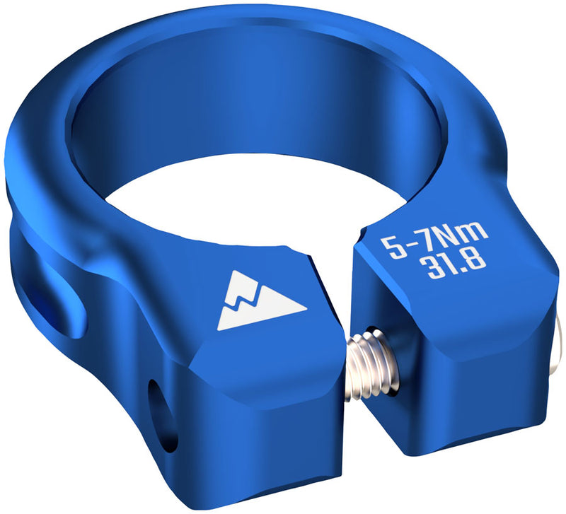 Load image into Gallery viewer, Wheels Manufacturing Seatpost Clamp - 31.8mm, Bolt-On, Blue
