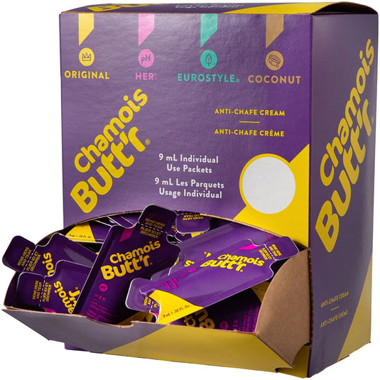 Chamois Butt'r Her': 0.3oz Packet, POP Box of 75 Paraben And Gluten Free