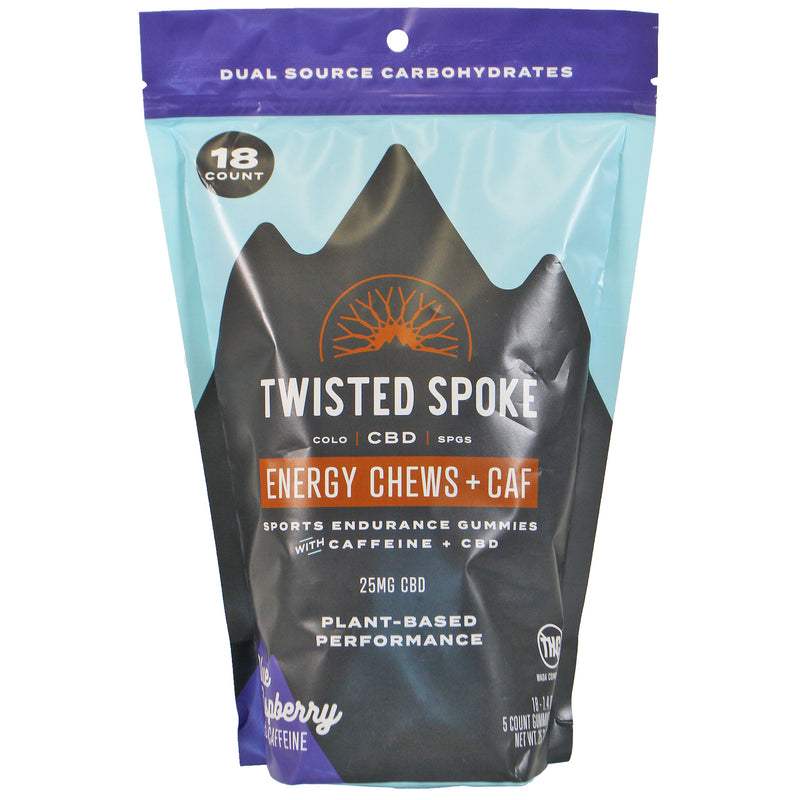 Load image into Gallery viewer, Twisted Spoke CBD CBD Energy Chew Gummies, Blue Raspberry, 18pk/Case
