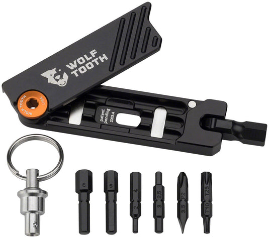 Wolf Tooth Components 6-Bit Hex Wrench Multi-Tool w/ Key Ring, Black
