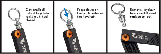 Wolf Tooth Components 6-Bit Hex Wrench Multi-Tool w/ Key Ring, Black
