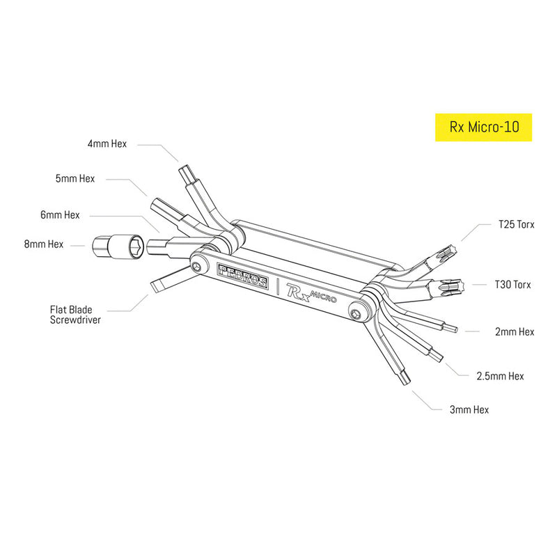 Load image into Gallery viewer, Pedros Rx Micro-10 Multitool Multi Tool Black 6463221
