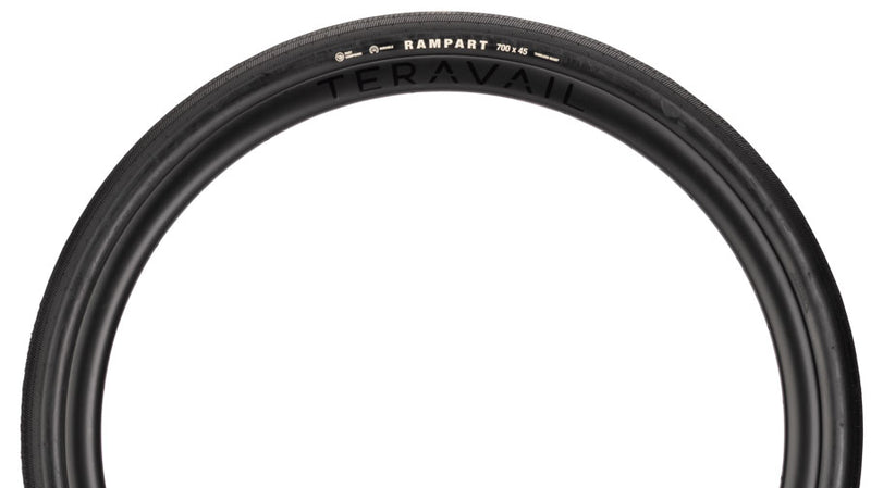 Load image into Gallery viewer, Teravail Rampart Tire - 700 x 45, Tubeless, Folding, Black, Durable, Fast Compound
