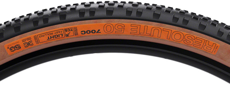 Load image into Gallery viewer, WTB Resolute Tire - 700 x 50, TCS Tubeless, Folding, Black/Tan, Light/Fast Rolling, Dual DNA, SG2
