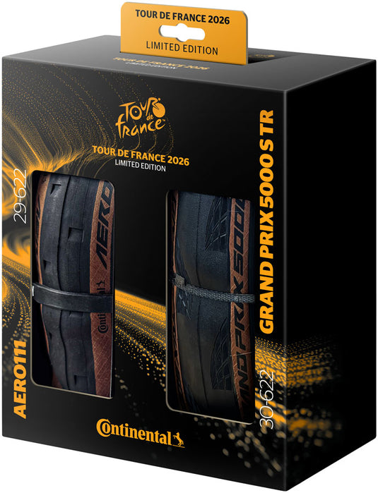 Continental Tour de France Tire Set - Aero 111 700 x 29 Front / Grand Prix 5000 S TR 700 x 30 Rear, Tubeless, Folding,