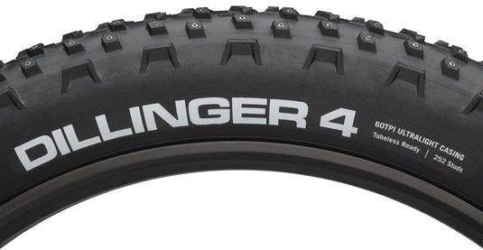 45NRTH Dillinger 4 Tire 27.5x4 Tubeless Blk 120tpi 252 Concave Carbide alloy