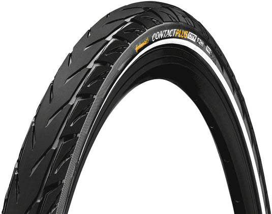 Pack of 2 Continental Contact Plus City Tire - 700 x 42, Clincher, Wire, Black/Reflex, SafetyPlus Breaker, E50