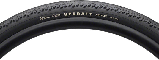 Teravail Updraft Tire - 700 x 45, Tubeless, Folding, Black, Light and Supple, Fast Compound