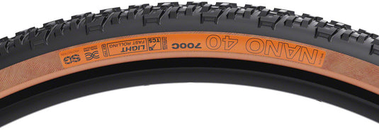 WTB Nano Tire - 700 x 40, TCS Tubeless, Folding, Black/Tan, Light/Fast Rolling, Dual DNA, SG