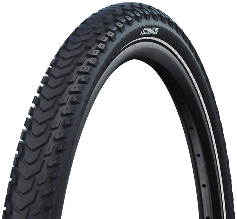 Load image into Gallery viewer, Schwalbe Marathon Mondial 650b x 57 / 27.5" Clincher Bike Tire Set with RaceGuard &amp; Addix Green

