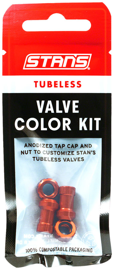 Load image into Gallery viewer, Stans Tubeless Valve Color Kit Dress Up Kit Pair Orange
