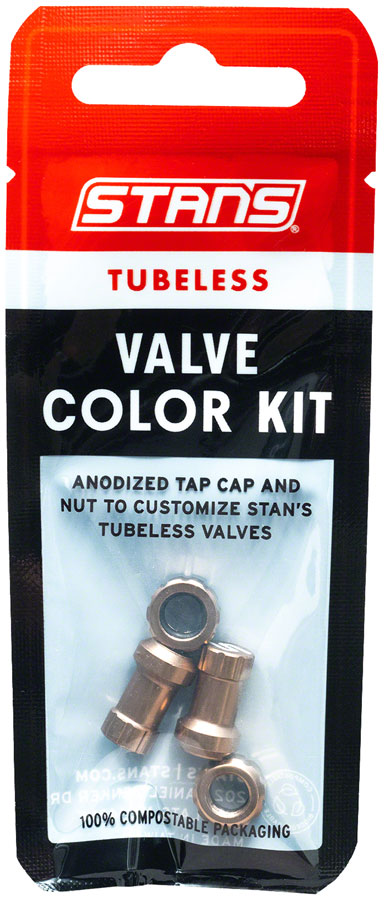 Load image into Gallery viewer, Stans Tubeless Valve Color Kit Dress Up Kit Pair Copper
