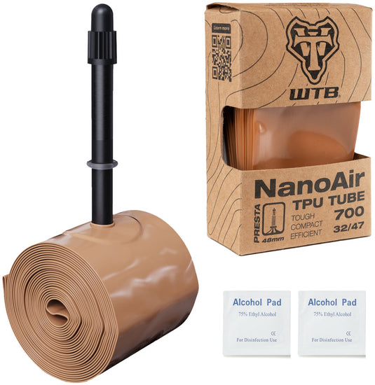 WTB NanoAir TPU Bicycle Inner Tubes 700c x 32-47mm, Lightweight Durability & Puncture Resistance (3 Pack)