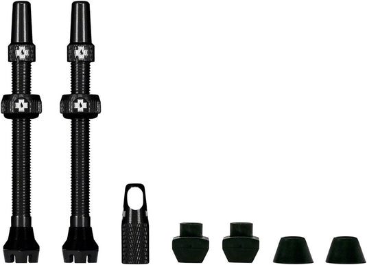 Pack of 2 Muc-Off V2 Tubeless Valve Kit - Black, 80mm, Pair