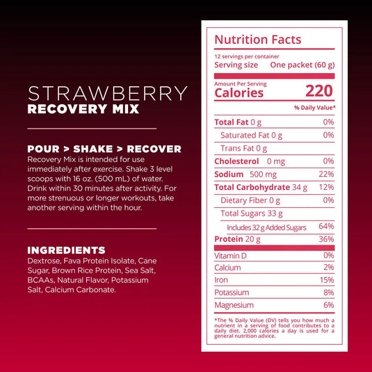 Tailwind Nutrition Recovery Mix, Strawberry, 42oz