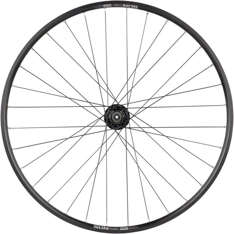 Load image into Gallery viewer, Quality Wheels Value Double Wall Series Disc Rear Wheel - 27.5", QR x 135mm, 6-Bolt, HG, Black, 32H
