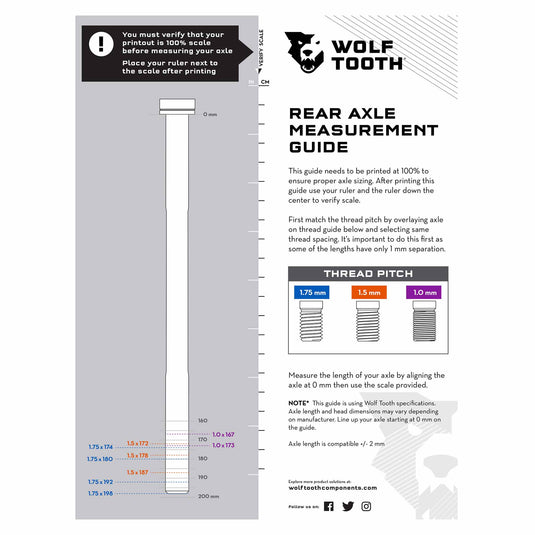 Wolf Tooth Components Rear Replacement Thru-Axle, 1.0x173mm - Black