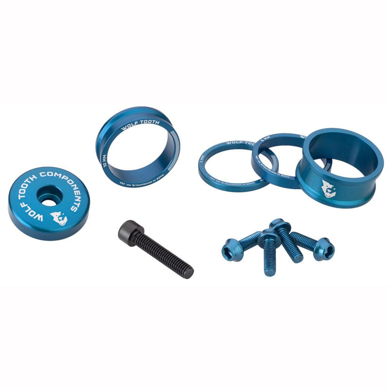 Load image into Gallery viewer, Wolf Tooth Aluminum Espresso Anodized Bike Stem &amp; Spacer Kit - Lightweight 6061-T6 Alloy
