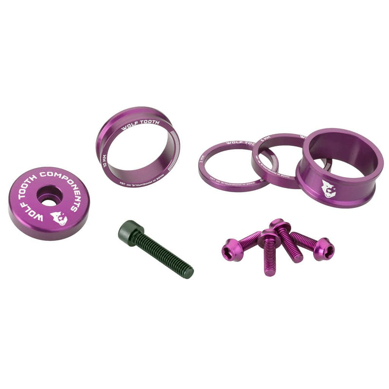 Load image into Gallery viewer, Wolf Tooth Aluminum Espresso Anodized Bike Stem &amp; Spacer Kit - Lightweight 6061-T6 Alloy
