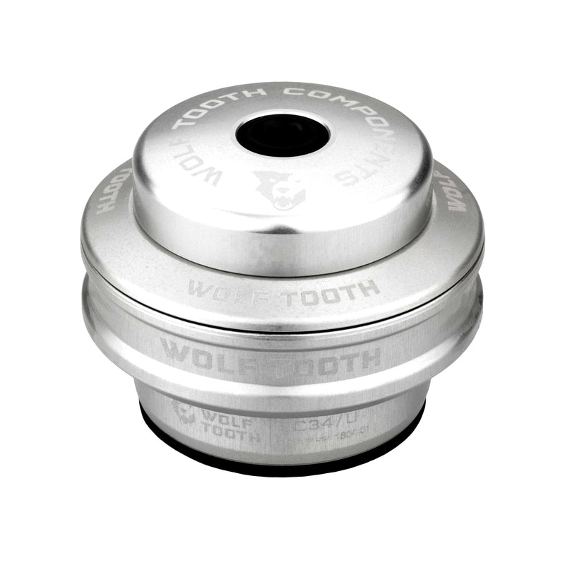 Load image into Gallery viewer, Wolf Tooth EC44/40 Raw Silver Performance Headset - CNC Machined Aluminum &amp; Black Oxide Bearings
