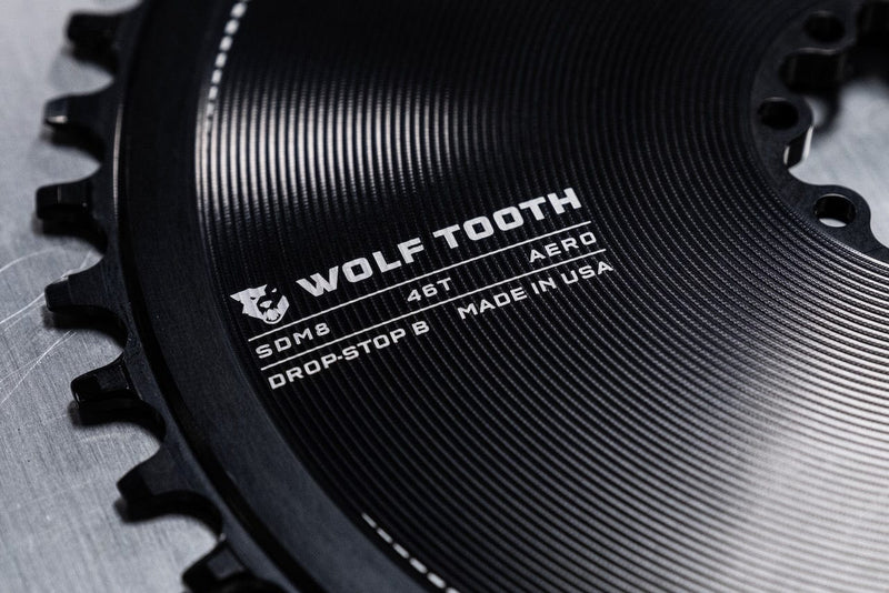 Load image into Gallery viewer, Premium Wolf Tooth Aero Direct Mount Chainrings – Lightweight 7075-T6 Aluminum, Drop-Stop® Technology, Optimized for Gravel &amp; Road Cycling
