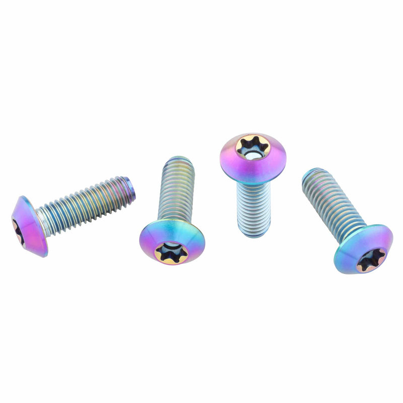 Load image into Gallery viewer, Wolf Tooth Titanium Water Bottle Cage Bolts Standard Head Oil Slick 4 pc.
