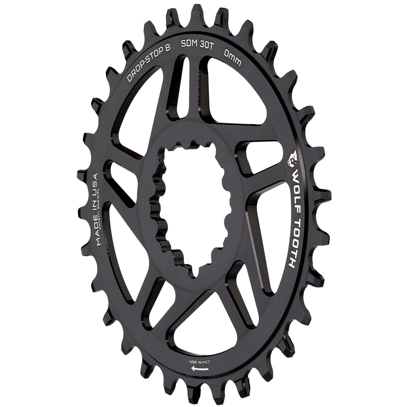 Load image into Gallery viewer, Wolf Tooth Direct Mount Chainring - 34t, SRAM Direct Mount, Drop-Stop B, For SRAM 3-Bolt Boost Cranks, 3mm Offset, Black
