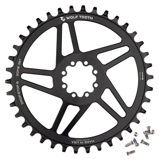 Wolf Tooth Direct Mount Chainring - 34t, SRAM 8-Bolt Direct Mount, 6mm Offset, Drop-Stop ST, Requires 12-Speed HG+