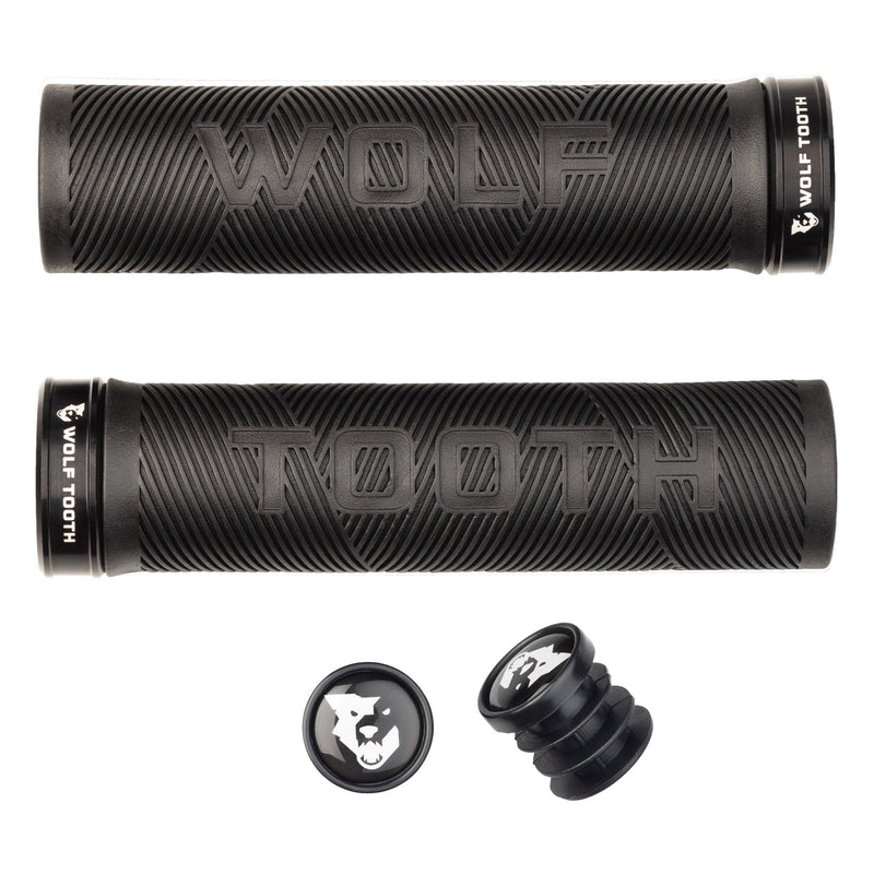 Load image into Gallery viewer, Wolf Tooth Echo Lock-On MTB Grips - Tacky Rubber, Aluminum Clamps
