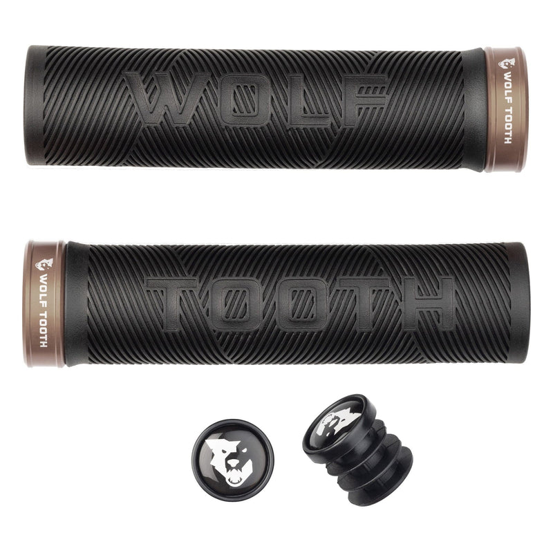 Load image into Gallery viewer, Wolf Tooth Echo Lock-On MTB Grips - Tacky Rubber, Aluminum Clamps
