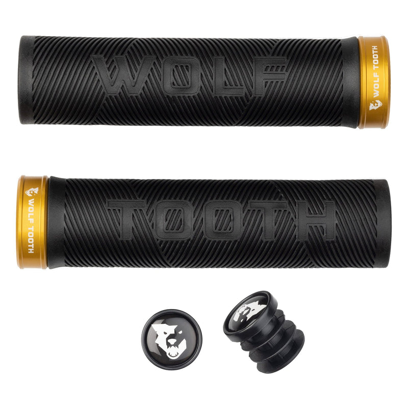 Load image into Gallery viewer, Wolf Tooth Echo Lock-On MTB Grips - Tacky Rubber, Aluminum Clamps

